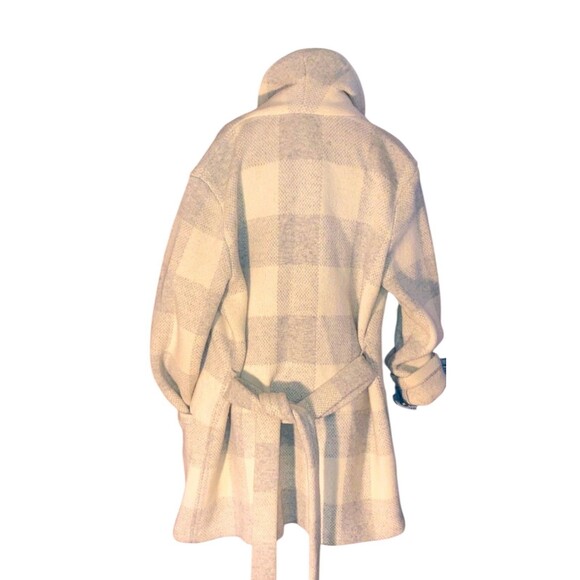 Vintage Lauren Ralph Lauren Belted Cardigan Sweater Women’s XL Wool Ivory Gray - Picture 6 of 13